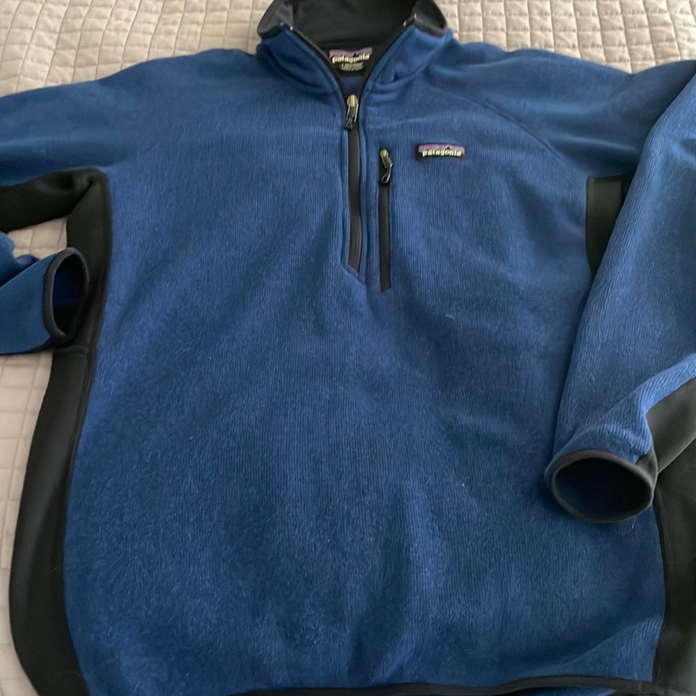 Patagonia 1/2 zip sweater performance blue size large slim fit